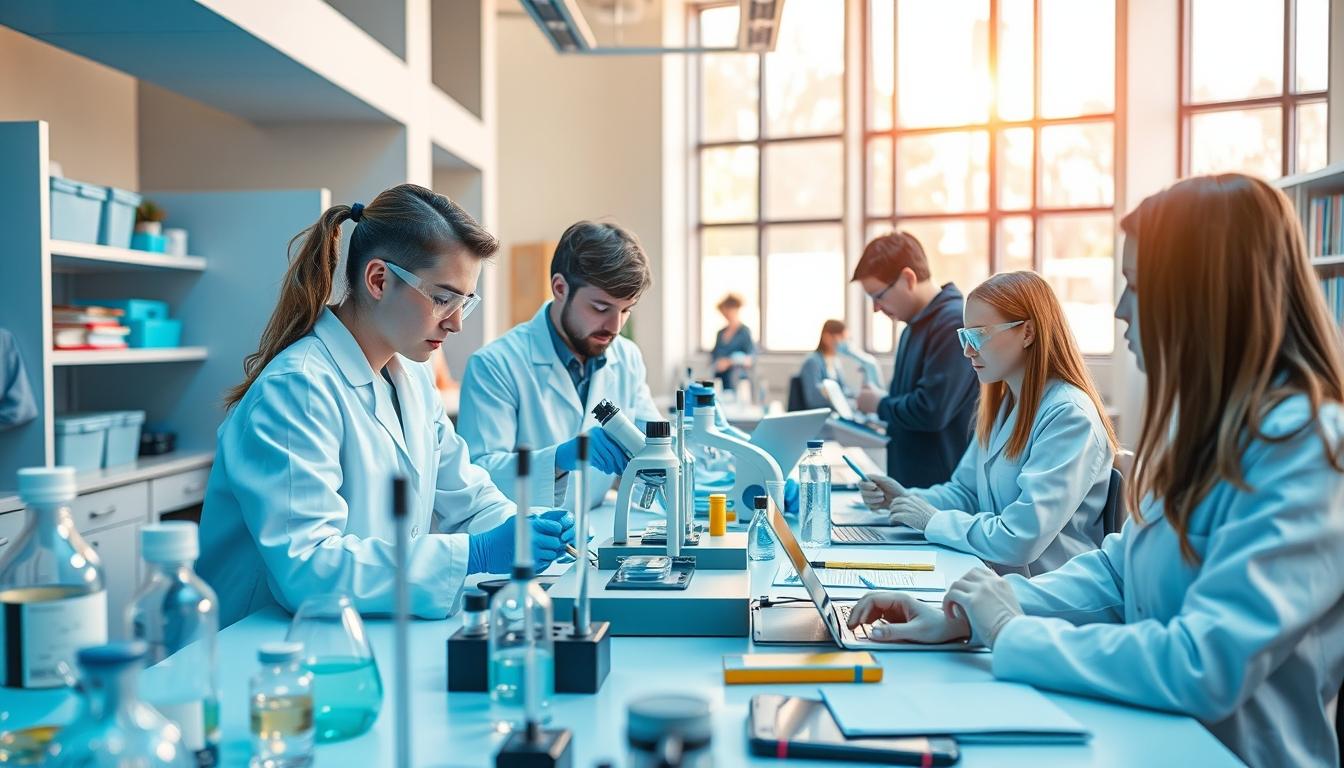 Student using learning strategies while studying